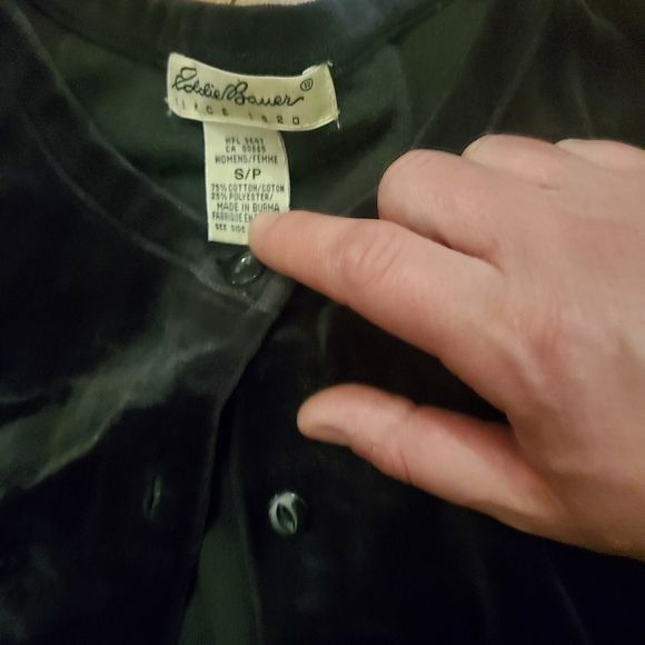 Vintage eddie bauer witchy black velvet dress pockets - Picture 2 of 10